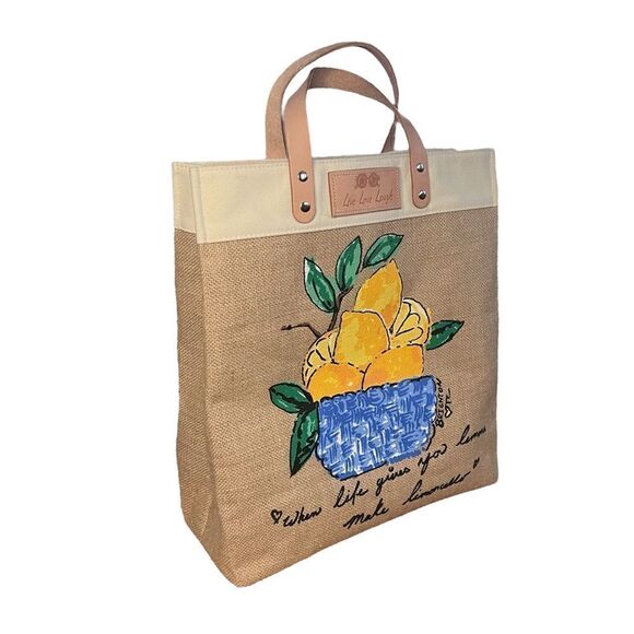 Brighton Main Squeeze Burlap Tote - Picture 1 of 7